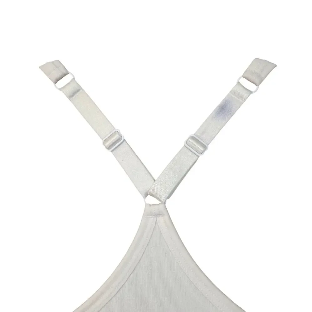Women's White Jockey Racerback Sports Bra Molded Cup Adjustable Straps Medium - Picture 15 of 16